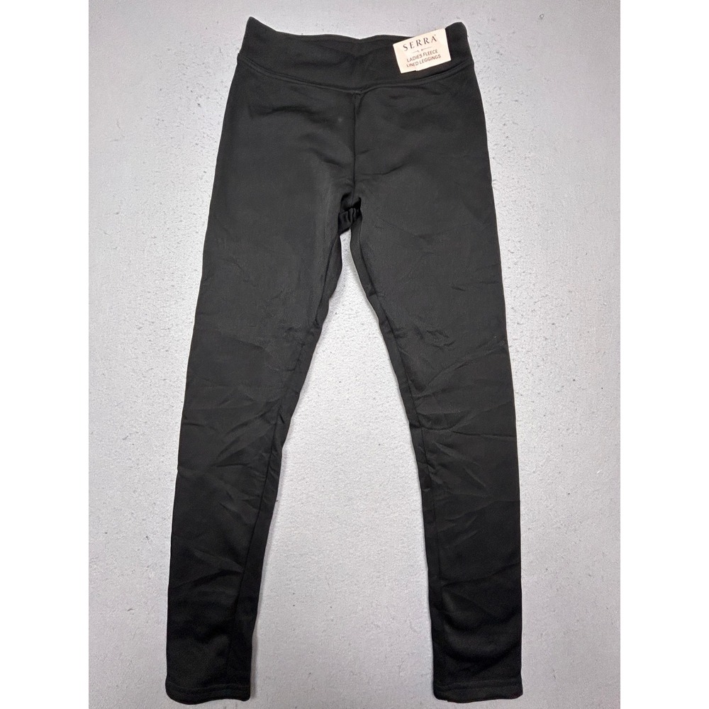 Serra Fleece Lined Leggings Polyester Spandex Black Small 4-6 Womens